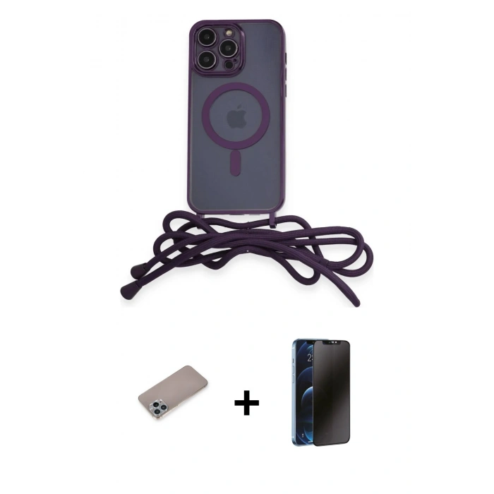 MARSİLYAN™- iPhone 12 Pro Max Kılıf Eksen Özel Seri - Siyah 3D Antistatik Hayalet Cam Ekran Koruyucu + Sierra Blue Shine Kamera Lens Koruma Cam