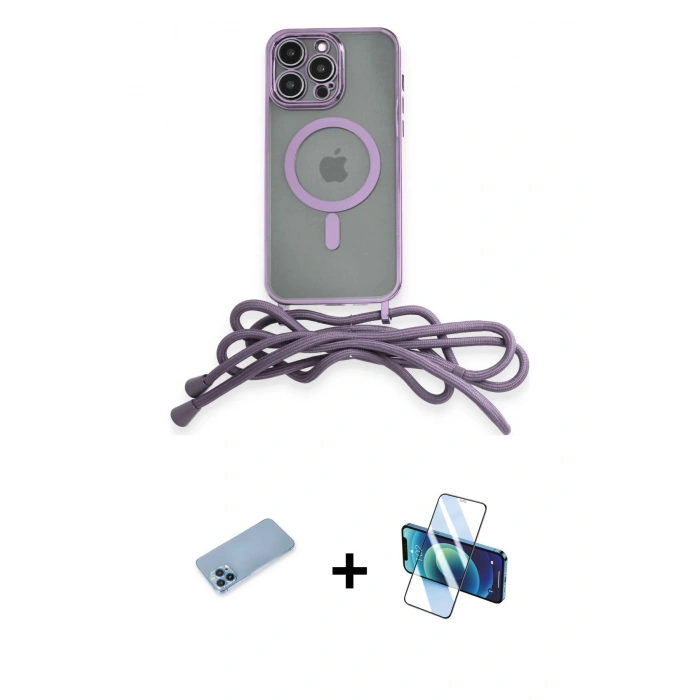 MARSİLYAN™- iPhone 12 Pro Max Kılıf Eksen Özel Seri - Siyah 3D Antistatik Seramik Nano Ekran Koruyucu + Shine Kamera Lens Koruma Cam - MI