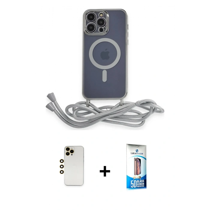 MARSİLYAN™- iPhone 12 Pro Max Kılıf Eksen Özel Seri - Siyah 5D Eko Cam Ekran Koruyucu + Shine Kamera Lens - GD