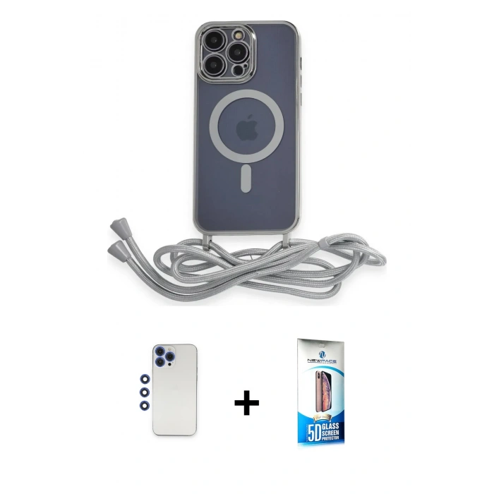 MARSİLYAN™- iPhone 12 Pro Max Kılıf Eksen Özel Seri - Siyah 5D Eko Cam Ekran Koruyucu + Lacivert Shine Kamera Lens