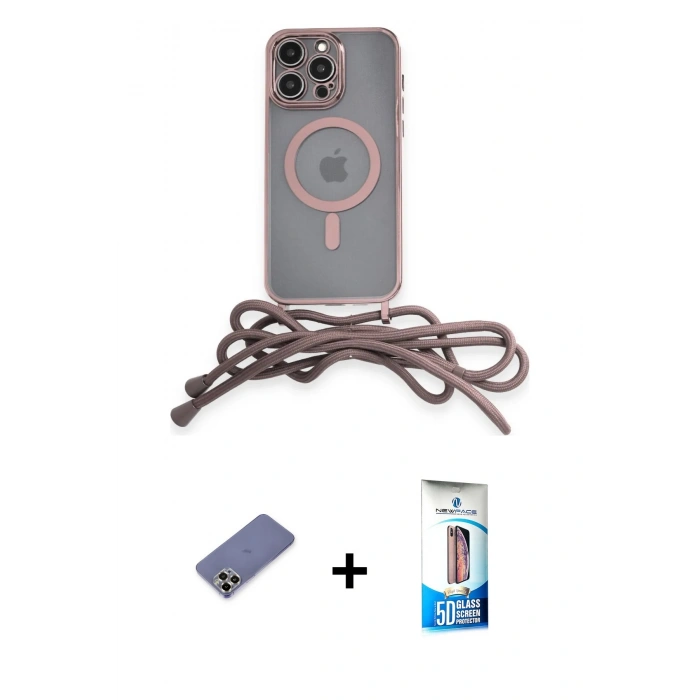 MARSİLYAN™- iPhone 12 Pro Max Kılıf Eksen Özel Seri - Siyah 5D Eko Cam Ekran Koruyucu + Metal Kamera Lens Koruma Cam - GD
