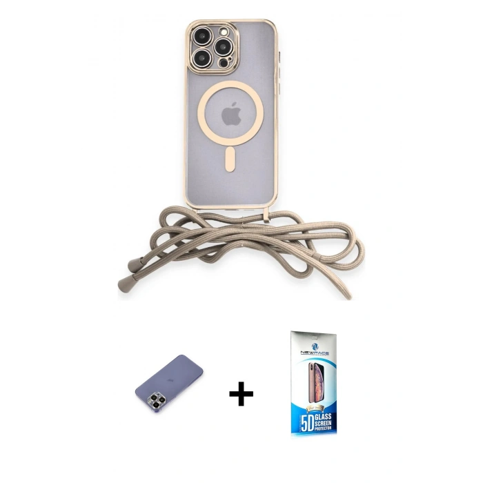MARSİLYAN™- iPhone 12 Pro Max Kılıf Eksen Özel Seri - Siyah 5D Eko Cam Ekran Koruyucu + Metal Kamera Lens Koruma Cam - GD