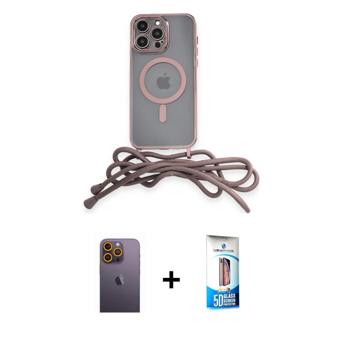 MARSİLYAN™- iPhone 12 Pro Max Kılıf Eksen Özel Seri - Siyah 5D Eko Cam Ekran Koruyucu + Neon Fosforlu Kamera Lens - SI