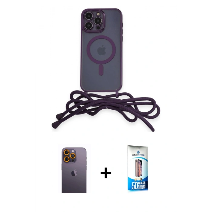 MARSİLYAN™- iPhone 12 Pro Max Kılıf Eksen Özel Seri - Siyah 5D Eko Cam Ekran Koruyucu + Neon Fosforlu Kamera Lens - SI