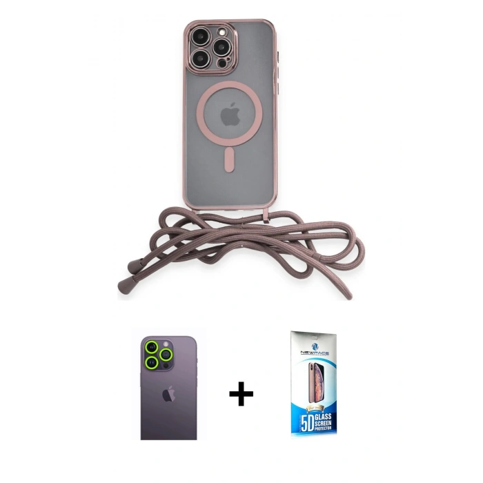 MARSİLYAN™- iPhone 12 Pro Max Kılıf Eksen Özel Seri - Siyah 5D Eko Cam Ekran Koruyucu + Neon Fosforlu Kamera Lens - YL