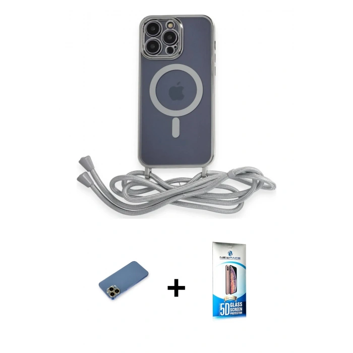MARSİLYAN™- iPhone 12 Pro Max Kılıf Eksen Özel Seri - Siyah 5D Eko Cam Ekran Koruyucu + Shine Kamera Lens Koruma Cam - GD
