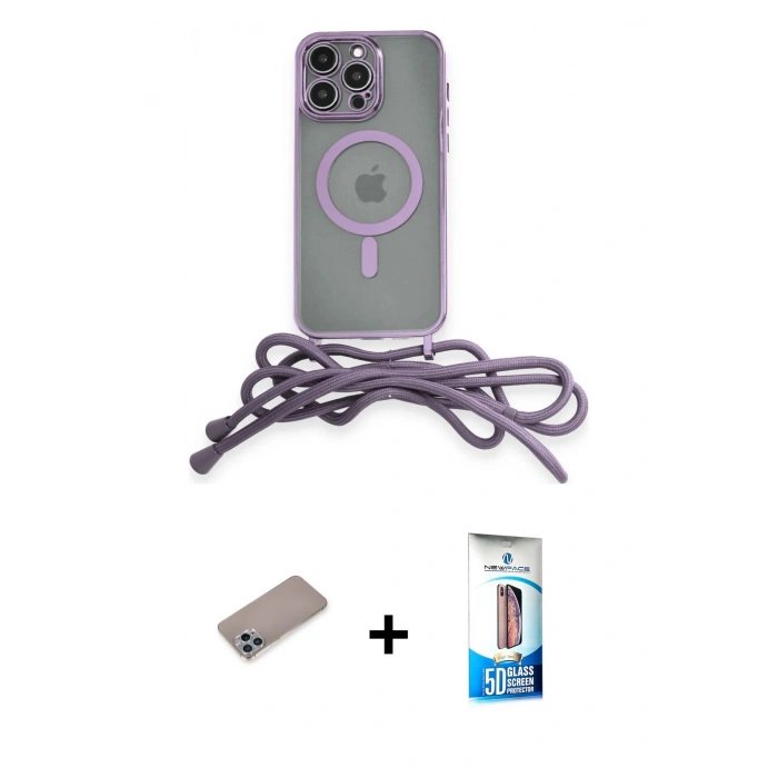 MARSİLYAN™- iPhone 12 Pro Max Kılıf Eksen Özel Seri - Siyah 5D Eko Cam Ekran Koruyucu + Shine Kamera Lens Koruma Cam - SABE