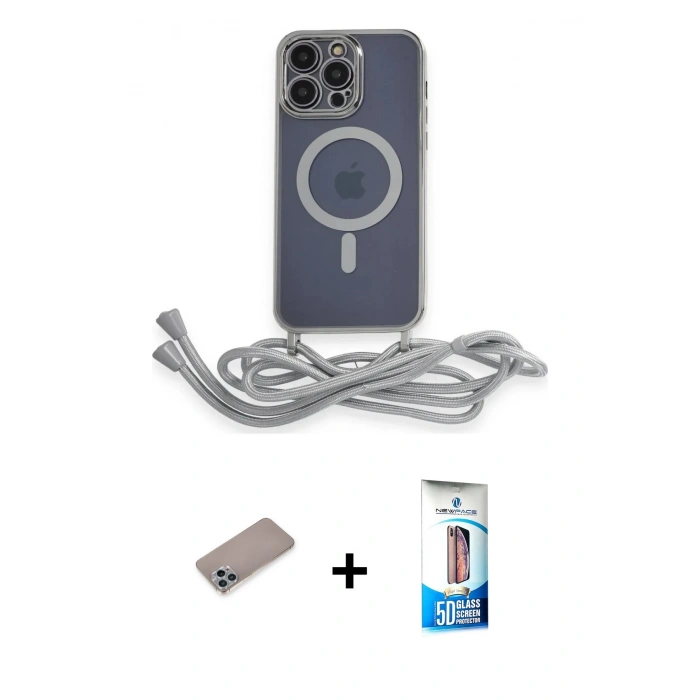 MARSİLYAN™- iPhone 12 Pro Max Kılıf Eksen Özel Seri - Siyah 5D Eko Cam Ekran Koruyucu + Shine Kamera Lens Koruma Cam - SABE