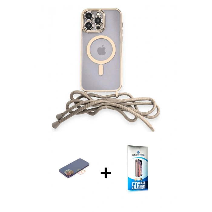 MARSİLYAN™- iPhone 12 Pro Max Kılıf Eksen Özel Seri - Siyah 5D Eko Cam Ekran Koruyucu + Turuncu Renkli Kamera Lens Koruma Cam