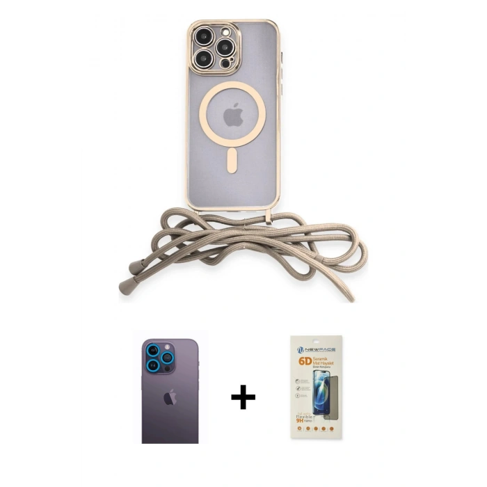 MARSİLYAN™- iPhone 12 Pro Max Kılıf Eksen Özel Seri - Siyah 6D Mat Seramik Hayalet Nano Ekran Koruyucu + Neon Fosforlu Kamera Lens - MI