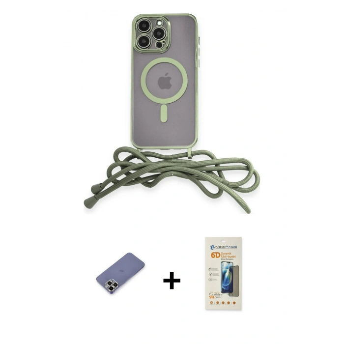 MARSİLYAN™- iPhone 12 Pro Max Kılıf Eksen Özel Seri - Siyah 6D Mat Seramik Hayalet Nano Ekran Koruyucu + Metal Kamera Lens Koruma Cam - GD