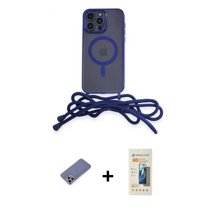 MARSİLYAN™- iPhone 12 Pro Max Kılıf Eksen Özel Seri - Siyah 6D Mat Seramik Hayalet Nano Ekran Koruyucu + Metal Kamera Lens Koruma Cam - GD