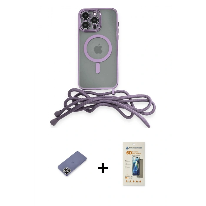 MARSİLYAN™- iPhone 12 Pro Max Kılıf Eksen Özel Seri - Siyah 6D Mat Seramik Hayalet Nano Ekran Koruyucu + Metal Kamera Lens Koruma Cam - GD