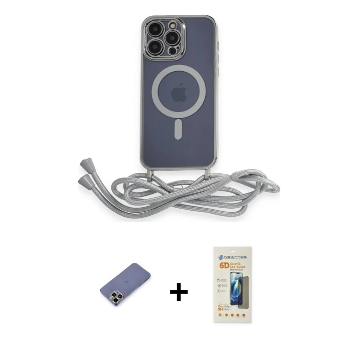 MARSİLYAN™- iPhone 12 Pro Max Kılıf Eksen Özel Seri - Siyah 6D Mat Seramik Hayalet Nano Ekran Koruyucu + Metal Kamera Lens Koruma Cam - GD