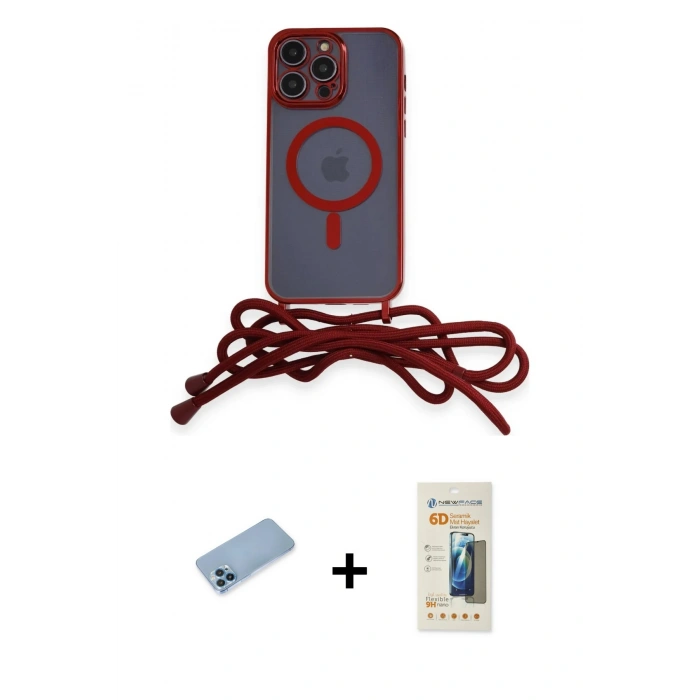 MARSİLYAN™- iPhone 12 Pro Max Kılıf Eksen Özel Seri - Siyah 6D Mat Seramik Hayalet Nano Ekran Koruyucu + Mavi Shine Kamera Lens Koruma Cam