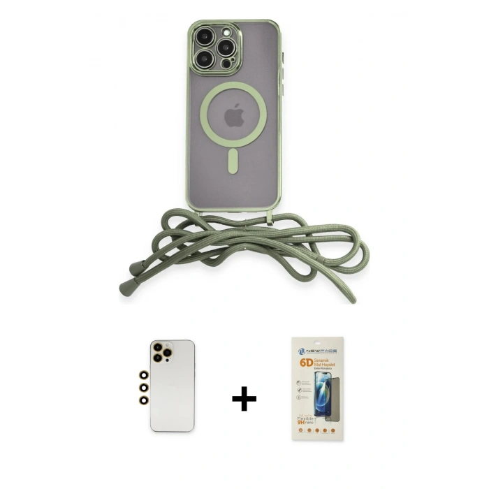 MARSİLYAN™- iPhone 12 Pro Max Kılıf Eksen Özel Seri - Siyah 6D Mat Seramik Hayalet Nano Ekran Koruyucu + Shine Kamera Lens - GD