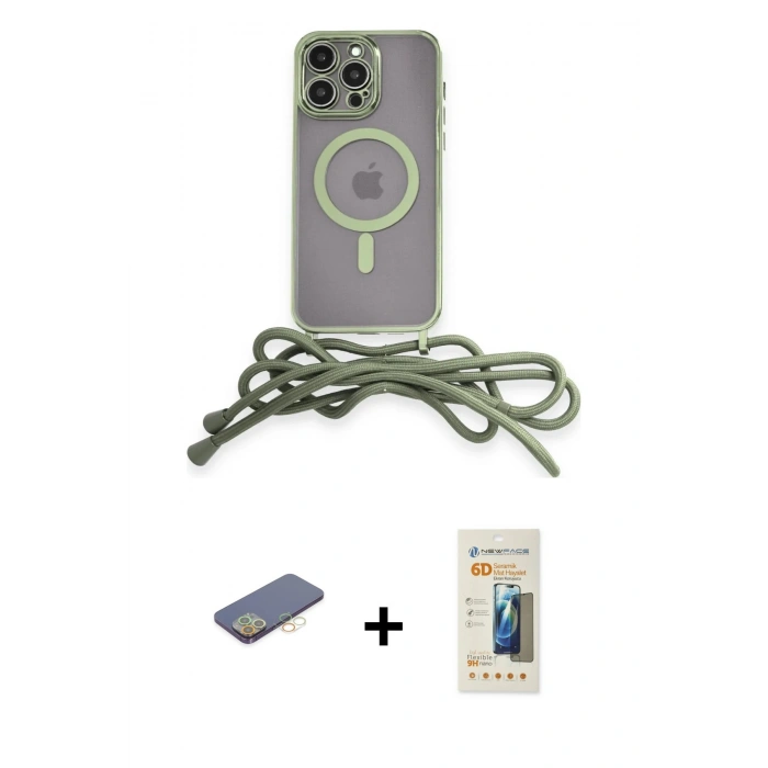 MARSİLYAN™- iPhone 12 Pro Max Kılıf Eksen Özel Seri - Siyah 6D Mat Seramik Hayalet Nano Ekran Koruyucu + Renkli Kamera Lens Koruma Cam - SI