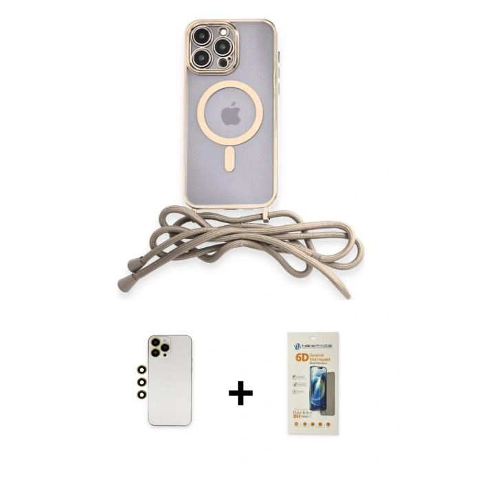 MARSİLYAN™- iPhone 12 Pro Max Kılıf Eksen Özel Seri - Siyah 6D Mat Seramik Hayalet Nano Ekran Koruyucu + Shine Kamera Lens - GD