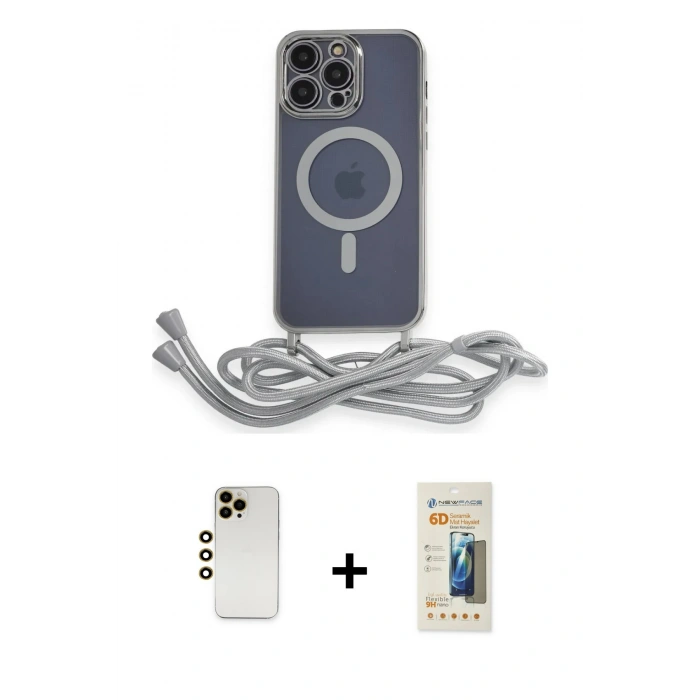 MARSİLYAN™- iPhone 12 Pro Max Kılıf Eksen Özel Seri - Siyah 6D Mat Seramik Hayalet Nano Ekran Koruyucu + Shine Kamera Lens - GD