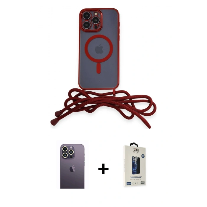 MARSİLYAN™- iPhone 12 Pro Max Kılıf Eksen Özel Seri - Siyah Bilvis Hayalet Cam Ekran Koruyucu + Neon Fosforlu Kamera Lens - BZ