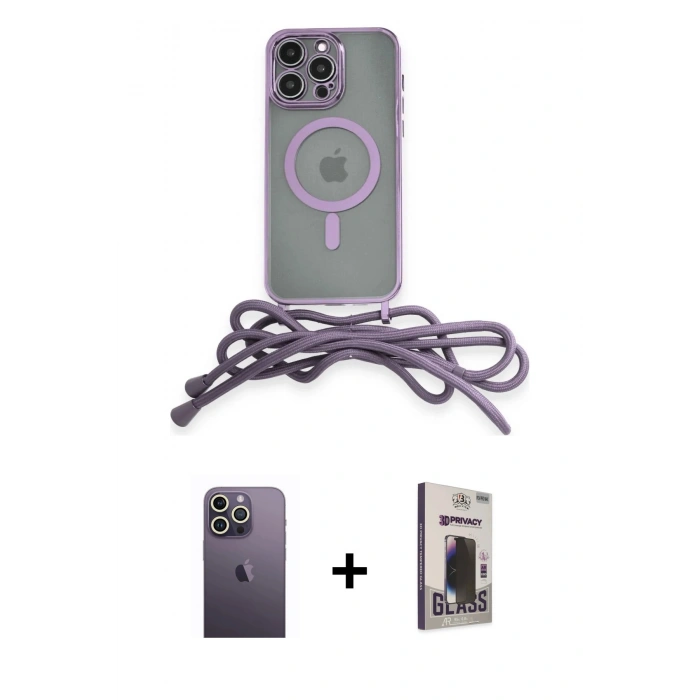 MARSİLYAN™- iPhone 12 Pro Max Kılıf Eksen Özel Seri - Siyah Bilvis Hayalet Cam Ekran Koruyucu + Beyaz Neon Fosforlu Kamera Lens