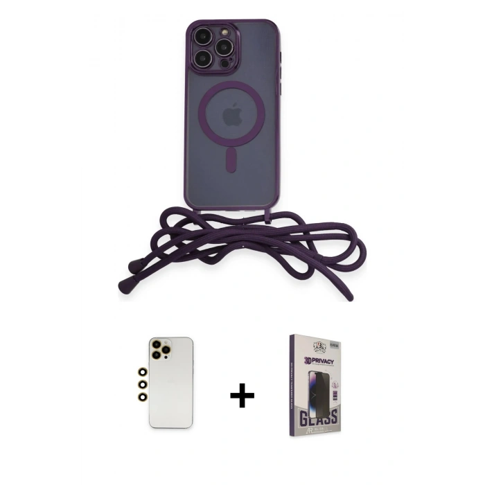 MARSİLYAN™- iPhone 12 Pro Max Kılıf Eksen Özel Seri - Siyah Bilvis Hayalet Cam Ekran Koruyucu + Shine Kamera Lens - GD