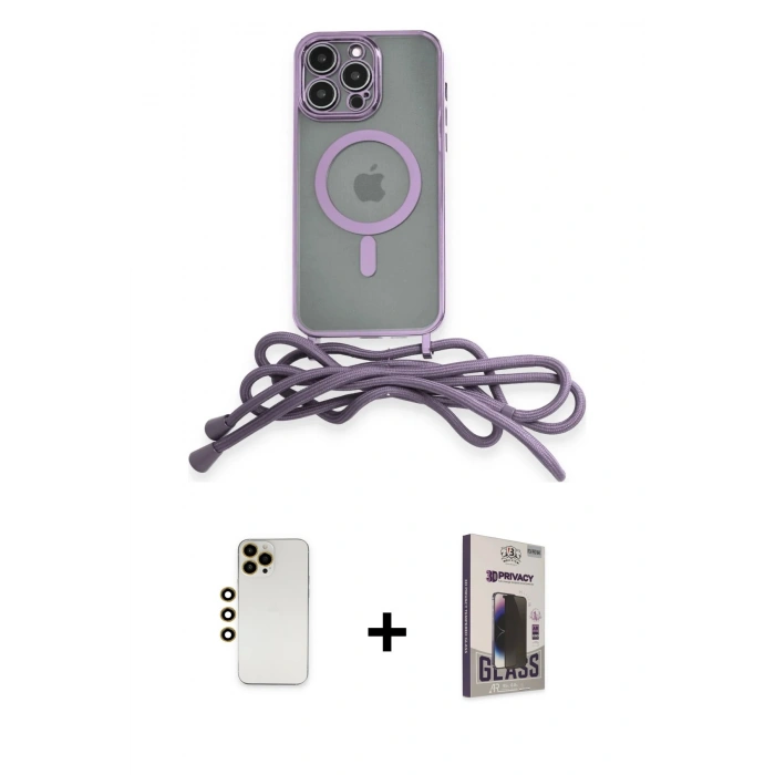 MARSİLYAN™- iPhone 12 Pro Max Kılıf Eksen Özel Seri - Siyah Bilvis Hayalet Cam Ekran Koruyucu + Shine Kamera Lens - GD