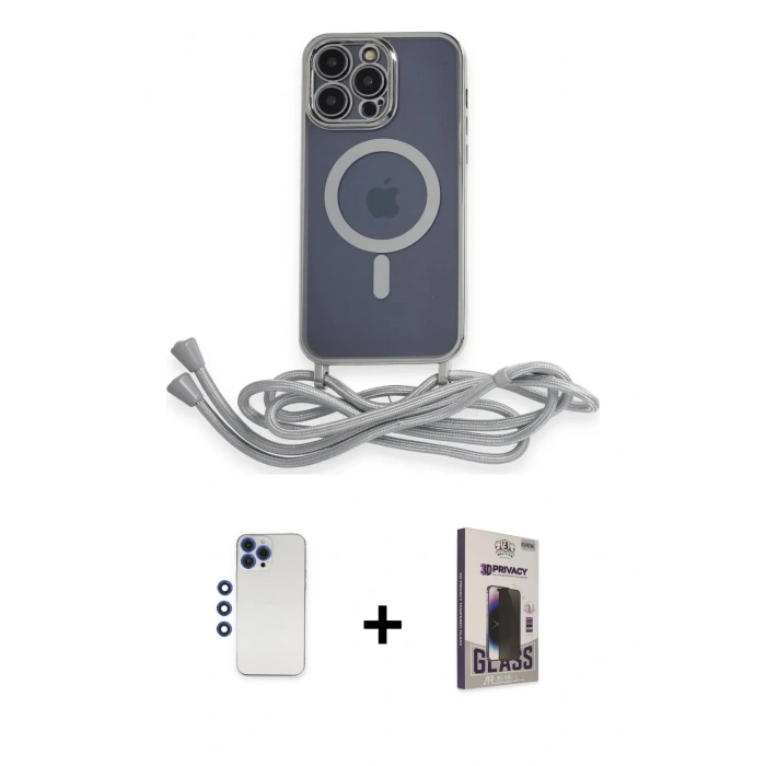 MARSİLYAN™- iPhone 12 Pro Max Kılıf Eksen Özel Seri - Siyah Bilvis Hayalet Cam Ekran Koruyucu + Lacivert Shine Kamera Lens