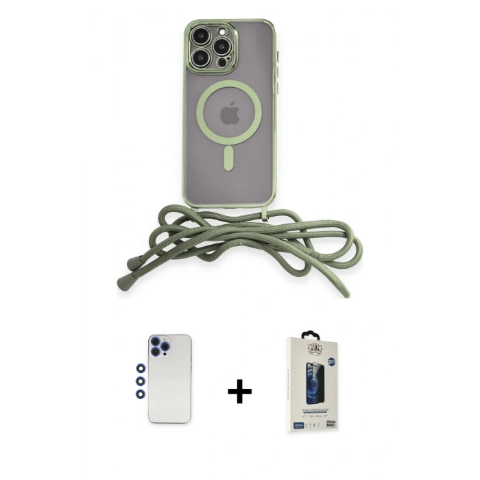 MARSİLYAN™- iPhone 12 Pro Max Kılıf Eksen Özel Seri - Siyah Bilvis Hayalet Cam Ekran Koruyucu + Shine Kamera Lens - LT