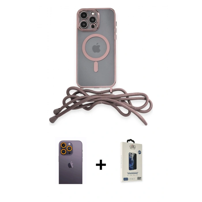 MARSİLYAN™- iPhone 12 Pro Max Kılıf Eksen Özel Seri - Siyah Bilvis Hayalet Cam Ekran Koruyucu + Neon Fosforlu Kamera Lens - SI