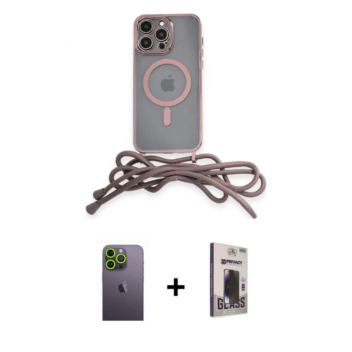 MARSİLYAN™- iPhone 12 Pro Max Kılıf Eksen Özel Seri - Siyah Bilvis Hayalet Cam Ekran Koruyucu + Neon Fosforlu Kamera Lens - YL