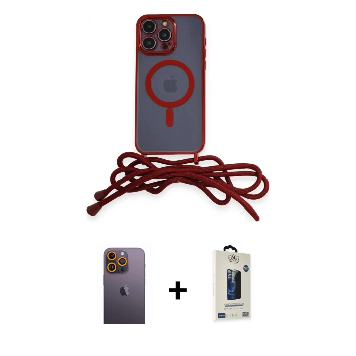 MARSİLYAN™- iPhone 12 Pro Max Kılıf Eksen Özel Seri - Siyah Bilvis Hayalet Cam Ekran Koruyucu + Neon Fosforlu Kamera Lens - SI