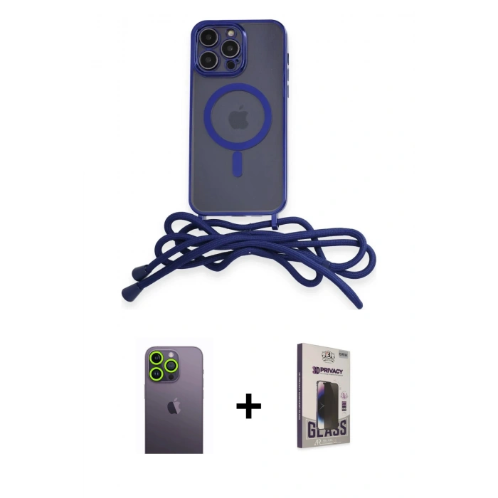 MARSİLYAN™- iPhone 12 Pro Max Kılıf Eksen Özel Seri - Siyah Bilvis Hayalet Cam Ekran Koruyucu + Neon Fosforlu Kamera Lens - YL