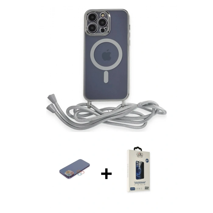 MARSİLYAN™- iPhone 12 Pro Max Kılıf Eksen Özel Seri - Siyah Bilvis Hayalet Cam Ekran Koruyucu + Renkli Kamera Lens Koruma Cam - PE