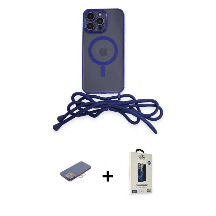 MARSİLYAN™- iPhone 12 Pro Max Kılıf Eksen Özel Seri - Siyah Bilvis Hayalet Cam Ekran Koruyucu + Renkli Kamera Lens Koruma Cam - PE