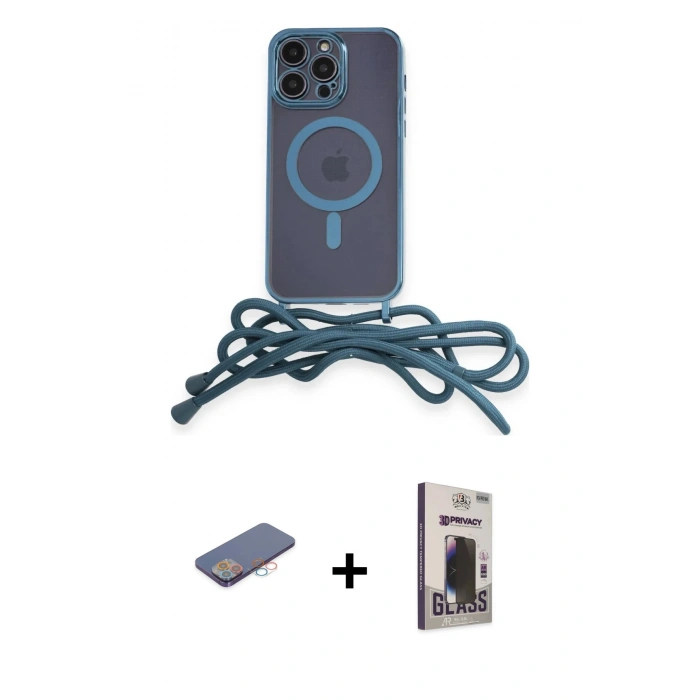 MARSİLYAN™- iPhone 12 Pro Max Kılıf Eksen Özel Seri - Siyah Bilvis Hayalet Cam Ekran Koruyucu + Renkli Kamera Lens Koruma Cam - PE