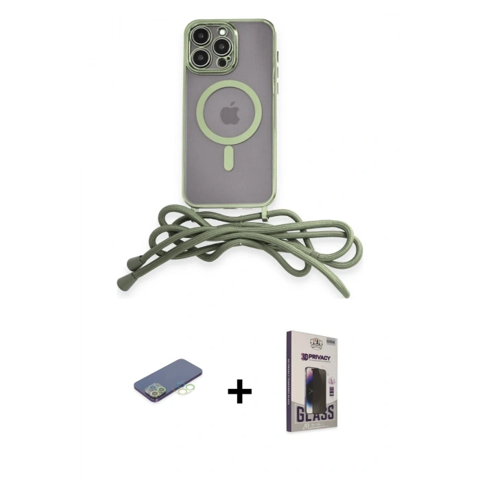 MARSİLYAN™- iPhone 12 Pro Max Kılıf Eksen Özel Seri - Siyah Bilvis Hayalet Cam Ekran Koruyucu + Renkli Kamera Lens Koruma Cam - YL