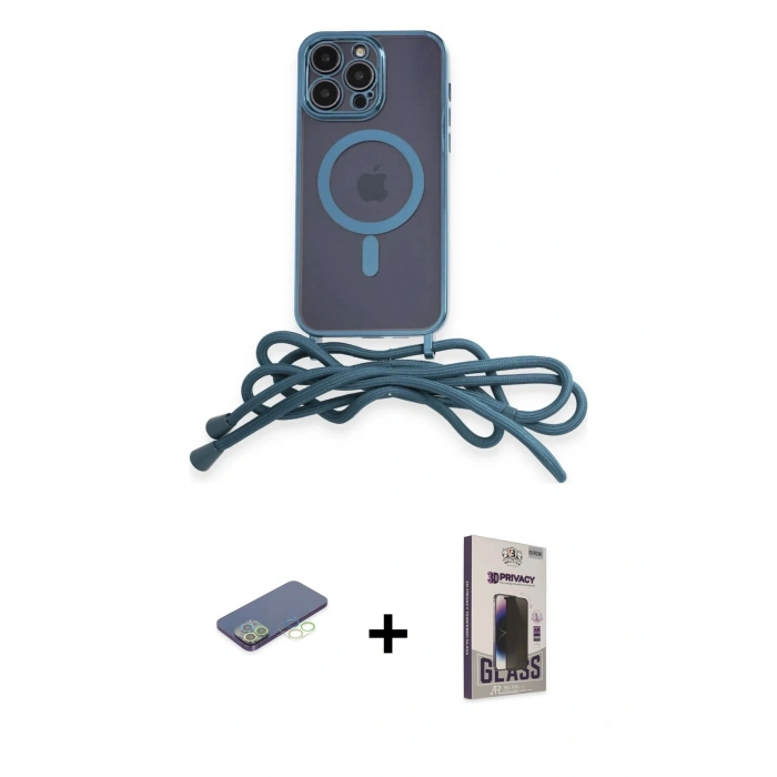 MARSİLYAN™- iPhone 12 Pro Max Kılıf Eksen Özel Seri - Siyah Bilvis Hayalet Cam Ekran Koruyucu + Renkli Kamera Lens Koruma Cam - YL