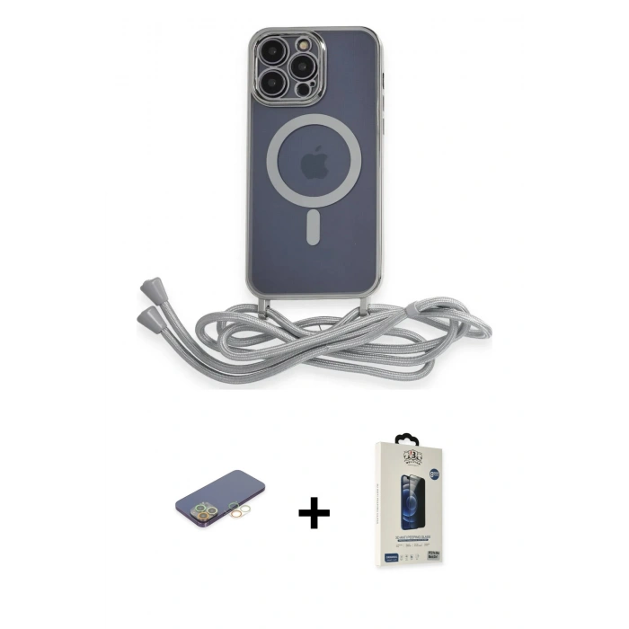 MARSİLYAN™- iPhone 12 Pro Max Kılıf Eksen Özel Seri - Siyah Bilvis Hayalet Cam Ekran Koruyucu + Renkli Kamera Lens Koruma Cam - SI