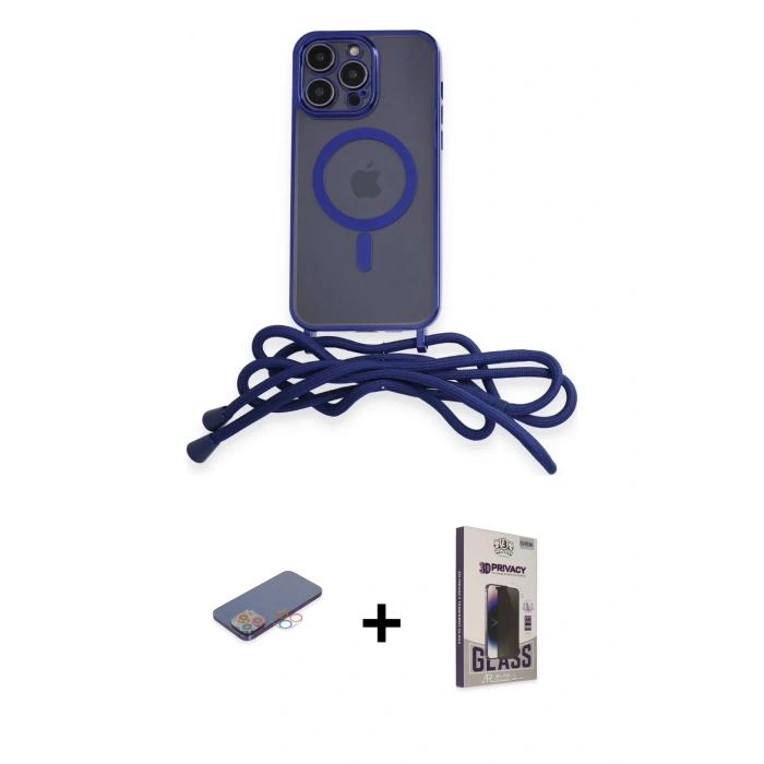 MARSİLYAN™- iPhone 12 Pro Max Kılıf Eksen Özel Seri - Siyah Bilvis Hayalet Cam Ekran Koruyucu + Renkli Kamera Lens Koruma Cam - PE
