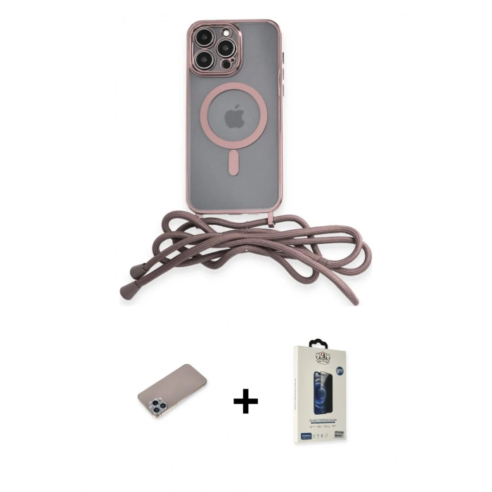 MARSİLYAN™- iPhone 12 Pro Max Kılıf Eksen Özel Seri - Siyah Bilvis Hayalet Cam Ekran Koruyucu + Shine Kamera Lens Koruma Cam - SABE