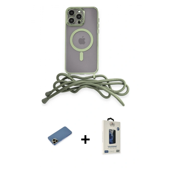 MARSİLYAN™- iPhone 12 Pro Max Kılıf Eksen Özel Seri - Siyah Bilvis Hayalet Cam Ekran Koruyucu + Shine Kamera Lens Koruma Cam - GD