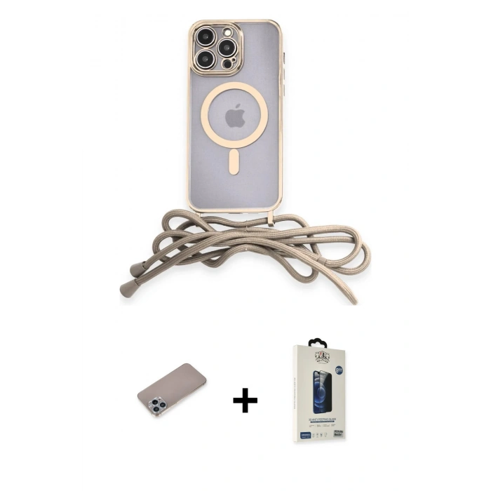 MARSİLYAN™- iPhone 12 Pro Max Kılıf Eksen Özel Seri - Siyah Bilvis Hayalet Cam Ekran Koruyucu + Shine Kamera Lens Koruma Cam - SABE