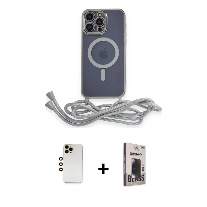 MARSİLYAN™- iPhone 12 Pro Max Kılıf Eksen Özel Seri - Siyah Bilvis Hayalet Cam Ekran Koruyucu + Shine Kamera Lens - GD