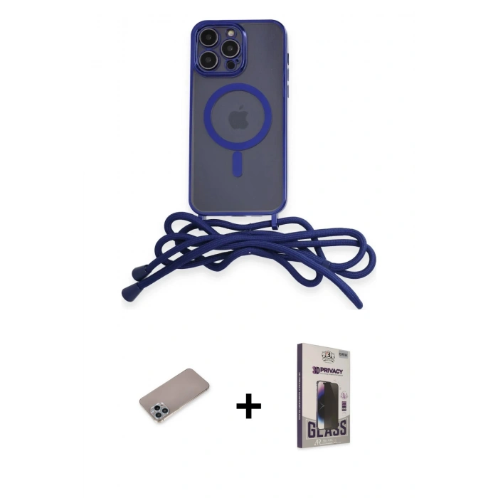 MARSİLYAN™- iPhone 12 Pro Max Kılıf Eksen Özel Seri - Siyah Bilvis Hayalet Cam Ekran Koruyucu + Shine Kamera Lens Koruma Cam - SABE