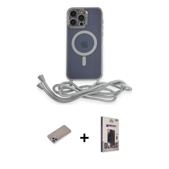MARSİLYAN™- iPhone 12 Pro Max Kılıf Eksen Özel Seri - Siyah Bilvis Hayalet Cam Ekran Koruyucu + Shine Kamera Lens Koruma Cam - SABE