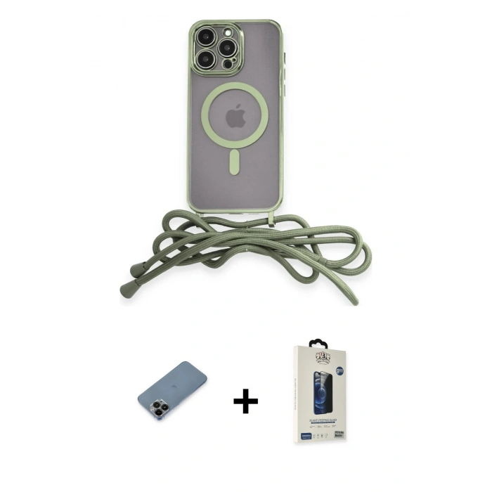 MARSİLYAN™- iPhone 12 Pro Max Kılıf Eksen Özel Seri - Siyah Bilvis Hayalet Cam Ekran Koruyucu + Shine Kamera Lens Koruma Cam - SH