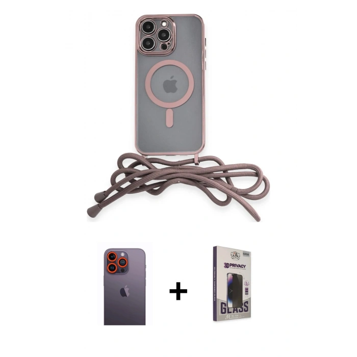 MARSİLYAN™- iPhone 12 Pro Max Kılıf Eksen Özel Seri - Siyah Bilvis Hayalet Cam Ekran Koruyucu + Neon Fosforlu Kamera Lens - TU
