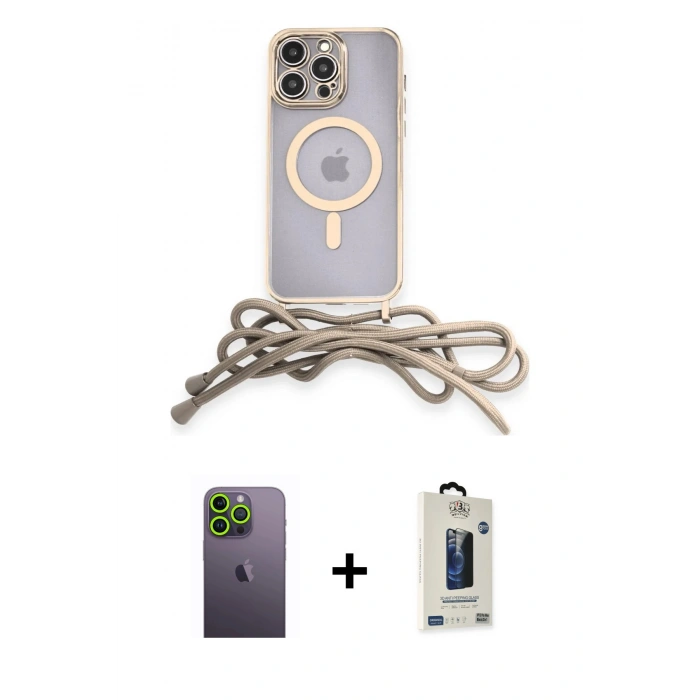 MARSİLYAN™- iPhone 12 Pro Max Kılıf Eksen Özel Seri - Siyah Bilvis Hayalet Cam Ekran Koruyucu + Neon Fosforlu Kamera Lens - YL