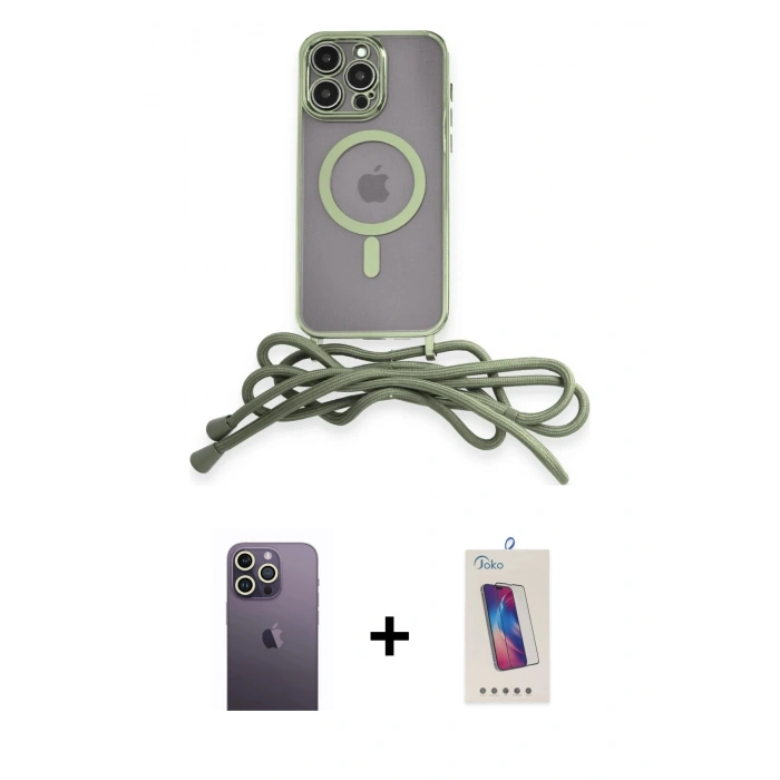 MARSİLYAN™- iPhone 12 Pro Max Kılıf Eksen Özel Seri - Siyah Joko 5D Cam + Neon Fosforlu Kamera Lens - BZ